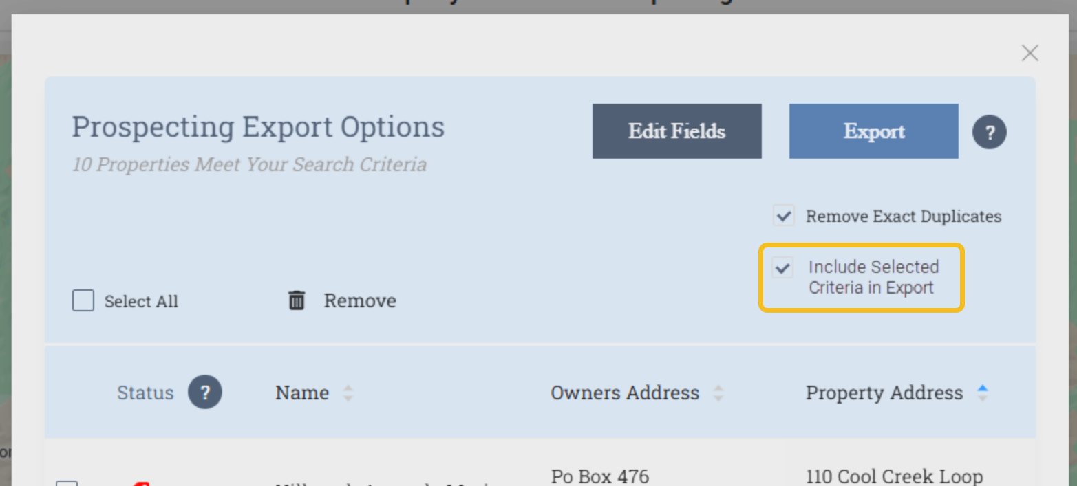 Prospecting Export Options Include Criteria.png