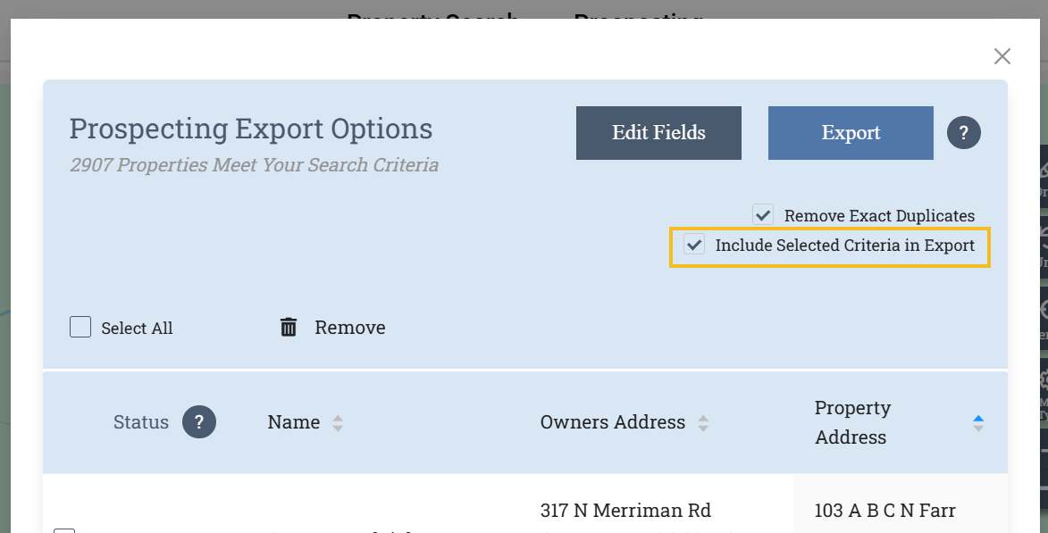 Prospecting Export Options.png